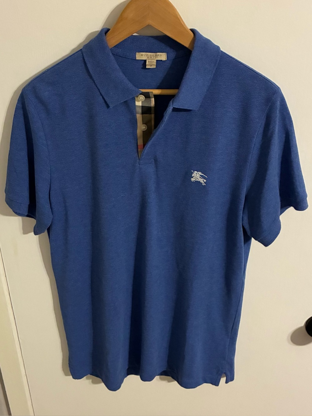 Burberry Blue Men’s Short-Sleeve Polo Shirt